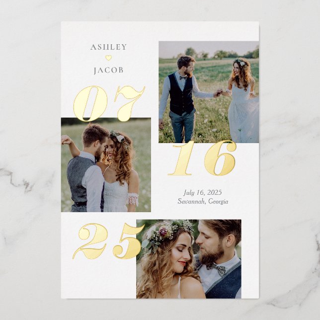Étendre Joy REAL FOIL Enregistrer La Carte Date (Recto)