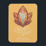 Eternal as the Stars Evenstar Graphic Magnet<br><div class="desc">Celebrate the timeless romance between Arwen and Aragorn with this elegant Lord of the Rings™ Evenstar design. Featuring a beautifully stylized Evenstar motif with delicate, flowing linework and warm autumnal tones, the artwork represents love and hope. Below, the phrase “Eternal as the Stars” adds a poetic touch, capturing the everlasting...</div>