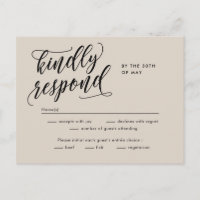 Eternal Bliss Editable Colour RSVP Reply Card