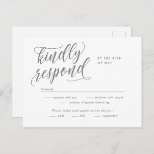 Eternal Bliss Editable Colour RSVP Reply Card