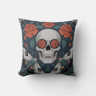Eternal Bloom: A Dance of Life and Death Throw Pillow