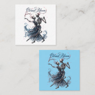 Eternal Bloom Skeleton Dance Square Business Card