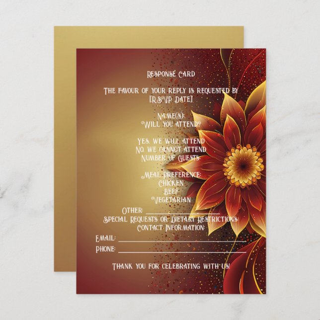 Eternal Bloom:Timeless Celebration of Love  RSVP Card (Front/Back)