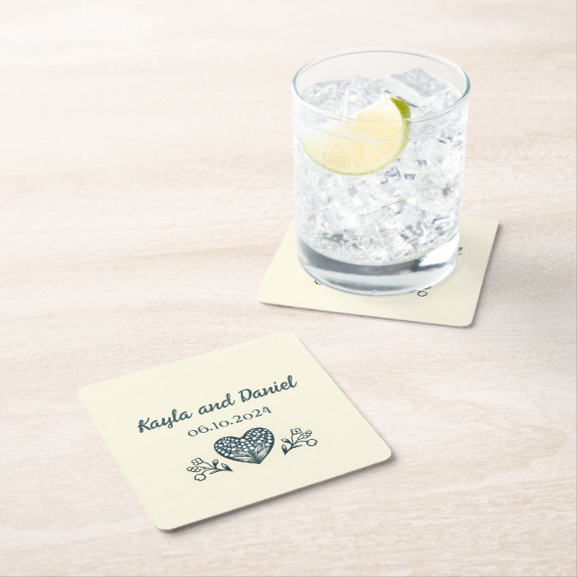 Eternal Blooms Square Paper Coaster (Insitu)