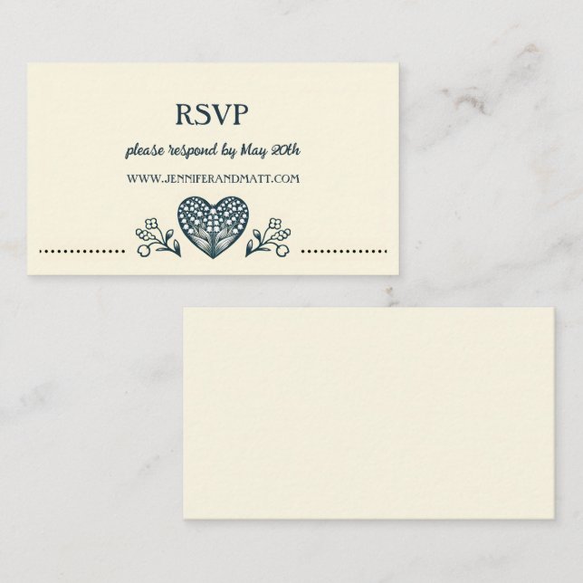 Eternal Blooms Wedding RSVP Enclosure Card (Front/Back)