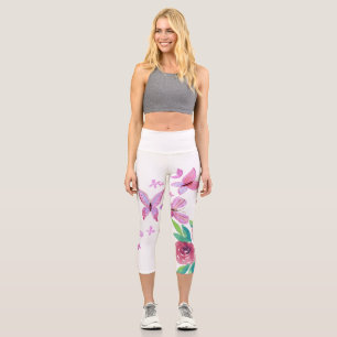 Eternal Blossom: Radiant Roses in Bloom Capri Leggings
