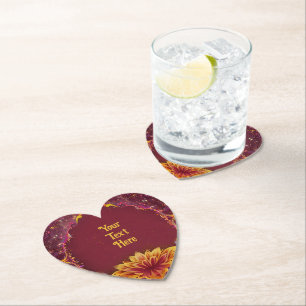 "Eternal Blossoms: A Celebration of Love" Wedding Paper Coaster