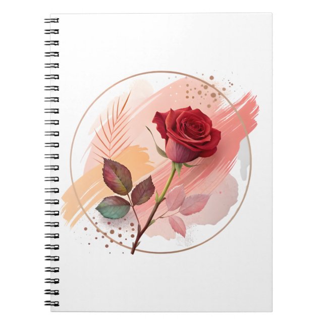 Eternal Blush: A Modern Rose in Abstract Harmony Notebook (Front)