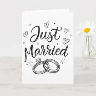 Eternal Bond Sketch Just Married Wedding Greeting Card