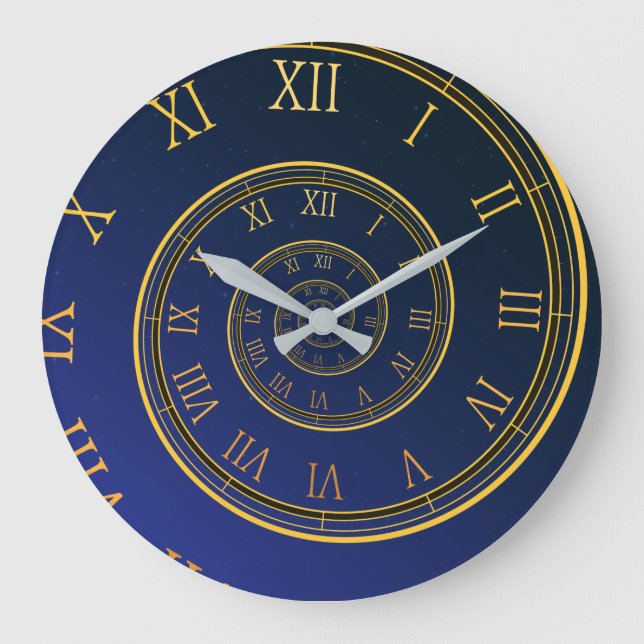 Eternal Clocks, Blue Spiral Roman Large Clock (Front)