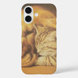 Eternal Companions   Beautiful Cat & Dog Cuddling iPhone 16 Case