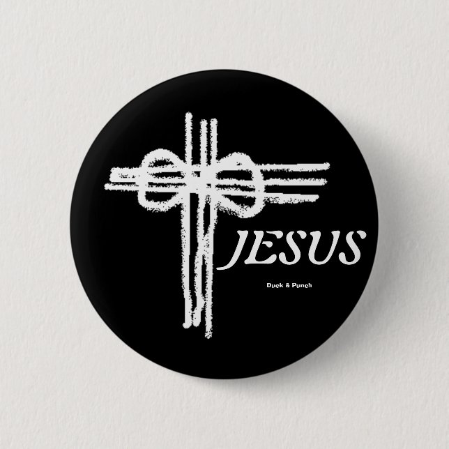 Eternal Cross/JESUS 2 Inch Round Button (Front)