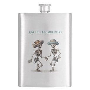 Eternal Dance Dia de los Muertos Calaveras Hip Flask