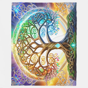 Eternal Diversity:The Tree of Life Celtic Elegance Fleece Blanket