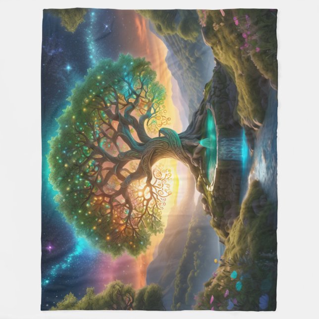 Eternal Diversity: The Wondrous Tree of Life Fleece Blanket (Front)
