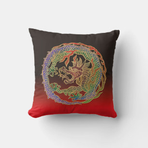 Eternal Dragon Circle Throw Pillow