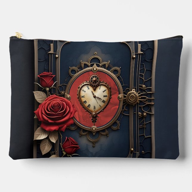 Eternal Elegance – Clockwork Heart Accessory Pouch (Front)