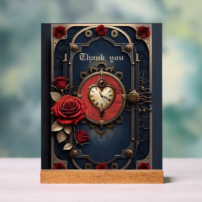 Eternal Elegance – Clockwork Heart.  Acrylic Sign (Neutral)