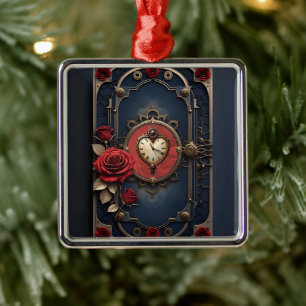 Eternal Elegance – Clockwork Heart Metal Ornament