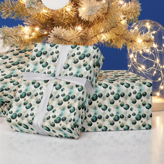 Eternal Elegance: Green and Gold Wrapping Paper (Holidays)