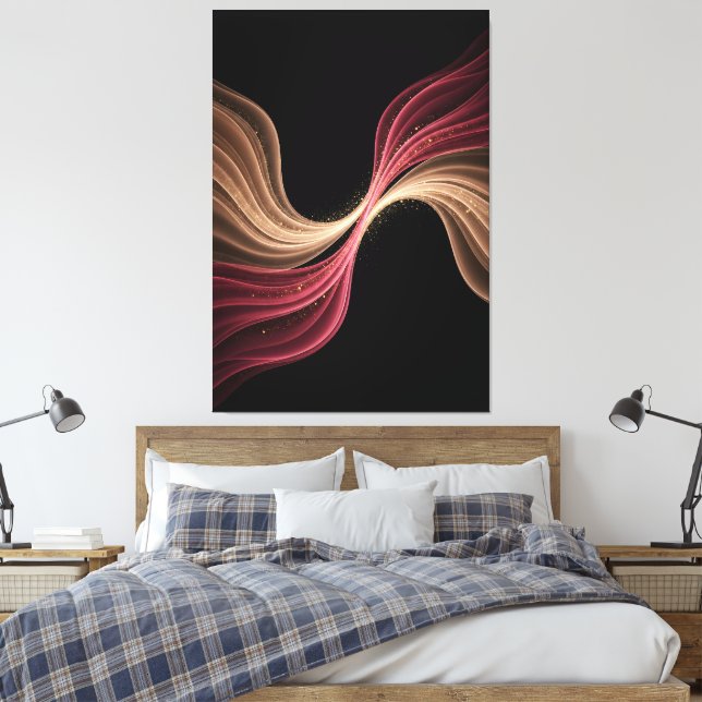 Eternal Flow of Love — Abstract Romantic Art Canvas Print (Insitu(Bedroom))