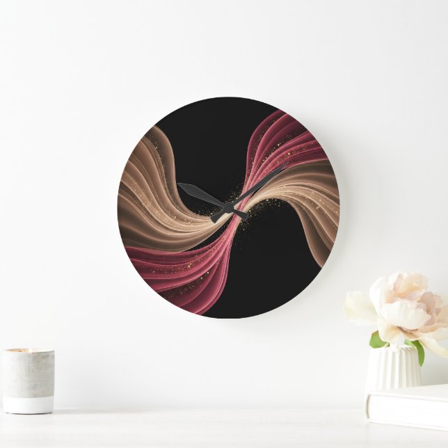 Eternal Flow of Love — Abstract Romantic Art Large Clock (Home)