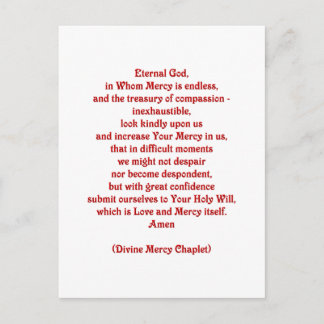 Eternal God in Whom Mercy is Endless... Postcard