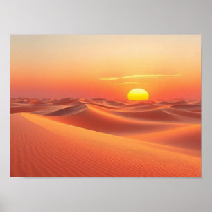 Eternal Golden Solitude: Radiant Sunset Over Rippl Poster