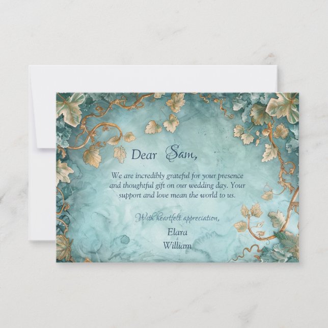 Eternal Grace Elven Mariage Carte de remerciements (Devant)