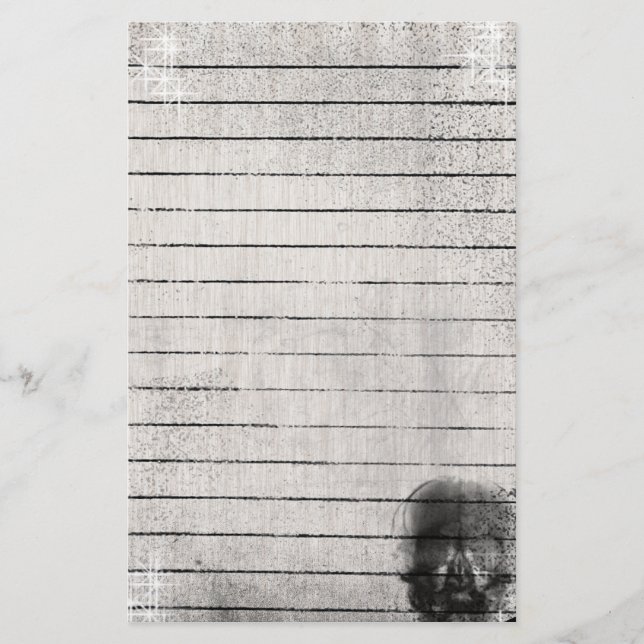 Eternal Grunge Gothic Skull Stationery (Front)