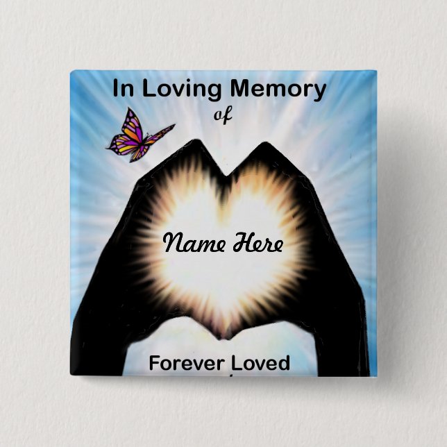Eternal Hand Heart 2 Inch Square Button (Front)