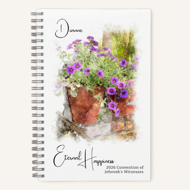 Eternal Happiness Floral 2026 JW Convention Notebook (Front)