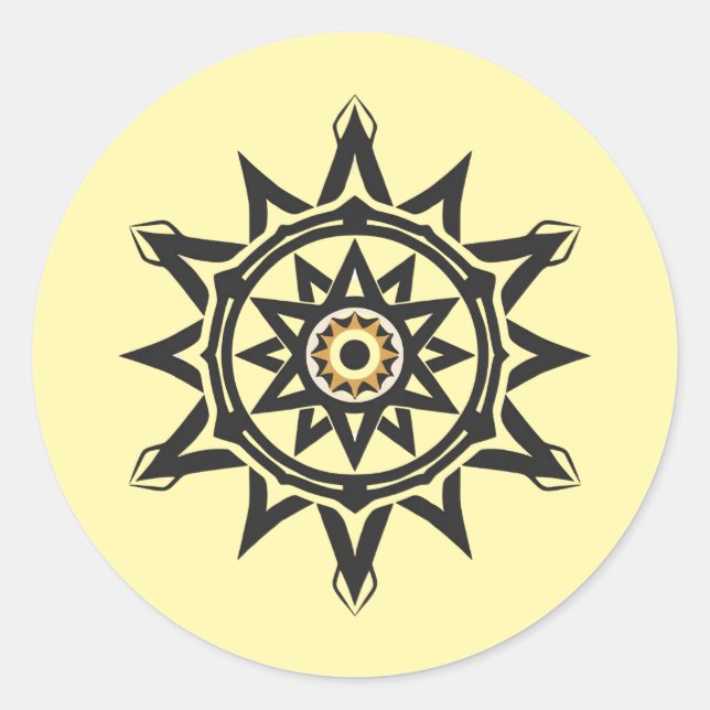 Eternal Harmony Mandala — Divine Geometry in Gold Classic Round Sticker (Front)