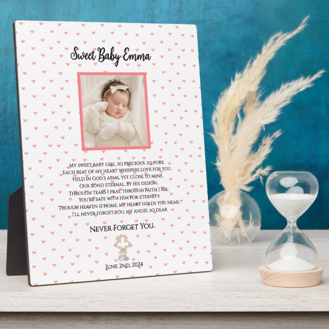 Eternal Hearts-Baby Memorial Personalized Plaque  (Side)