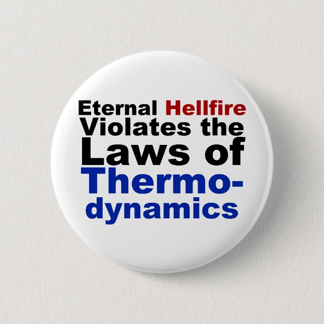 Eternal Hellfire Violates Thermodynamics 2 Inch Round Button (Front)