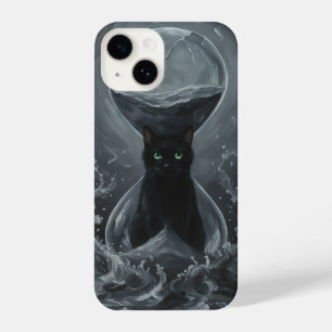 Eternal Hourglass: The Black Cat of Time iPhone 14 Case