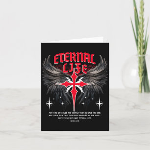 Eternal Jesus Cross Gothic Punk Life Nu Goth Bible Card