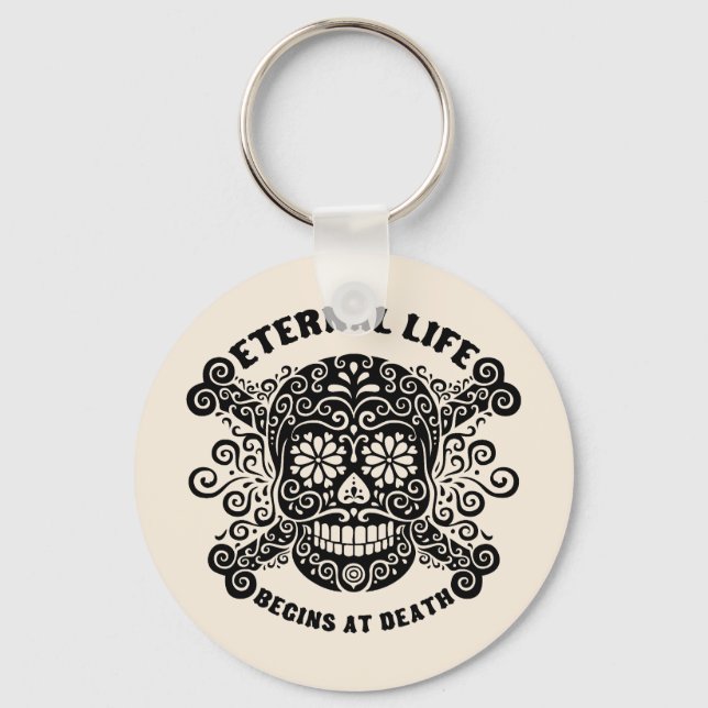 Eternal Life Begins at Death Keychain (Front)