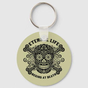 Eternal Life Begins at Death Keychain