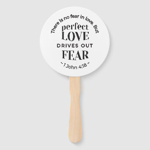 Eternal Love - 1 John 4:18 Scripture Quote Art Hand Fan