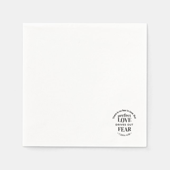 Eternal Love - 1 John 4:18 Scripture Quote Art Napkin (Front)