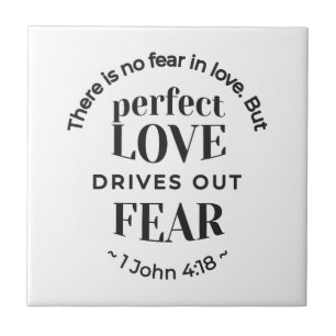 Eternal Love - 1 John 4:18 Scripture Quote Art Tile