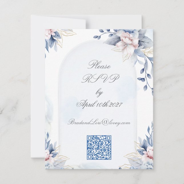 Eternal Love Classic Wedding RSVP Card (Front)