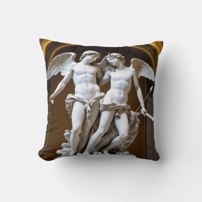 Eternal Love: Cupid and Psyche Decorative Pillow (Front)