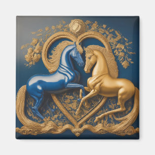 Eternal Love: Golden Embrace Magnet