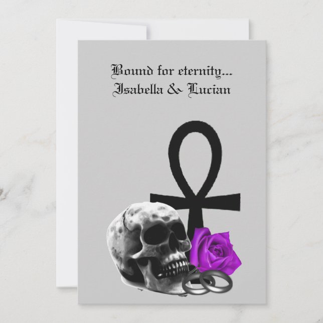 Eternal Love Gothic Vampire Wedding Invitation (Front)