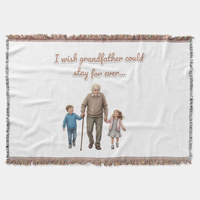 Eternal Love grandfather And Grandchildren Throw Blanket (Front)