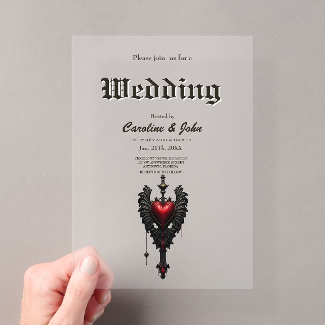 Eternal love in the shadow of Gothic darkness.  Acrylic Invitations (Insitu (Handheld))