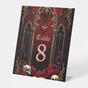 Eternal love in the shadows of darkness, pedestal sign