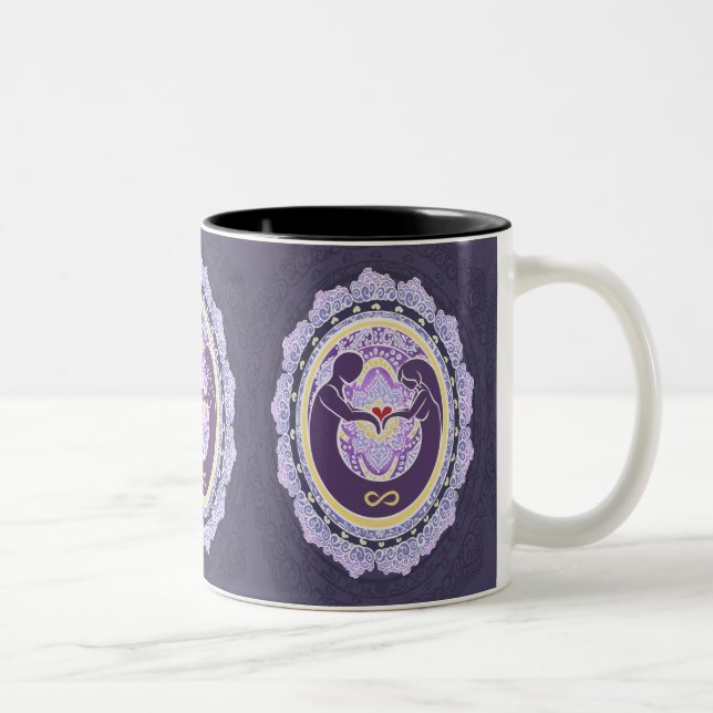 Eternal Love Mandala Two-Tone Coffee Mug (Right)